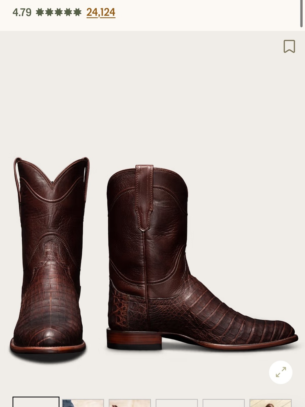 Tecovas Dark Brown Croc-Embossed Leather Western Boots